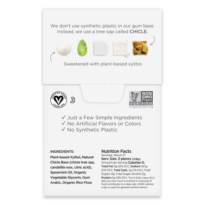 Spearmint Gum 55ct - Natural + Plastic-Free | 6 Pk