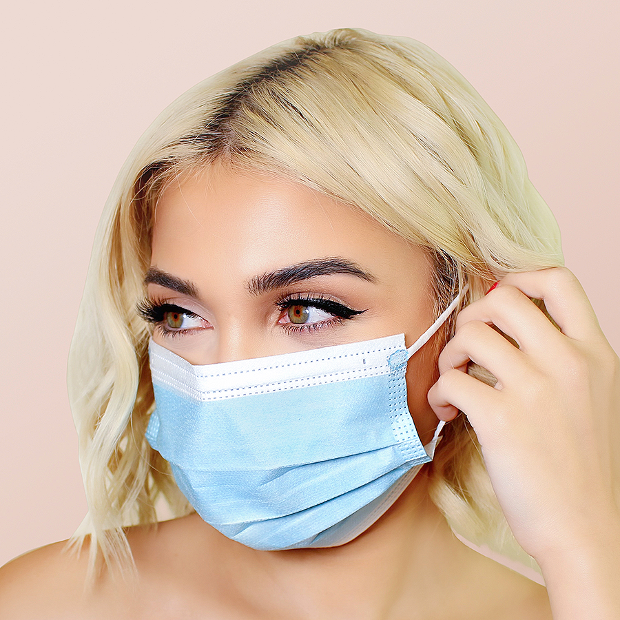 Blue Face Masks 50pk 3ply Disposable, Non-medical