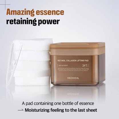 Mediheal Retinol Collagen Lifting Toner Pad – Firming Vegan Pads with Pure Retinol & Dual Collagen | Wholesale K-Beauty