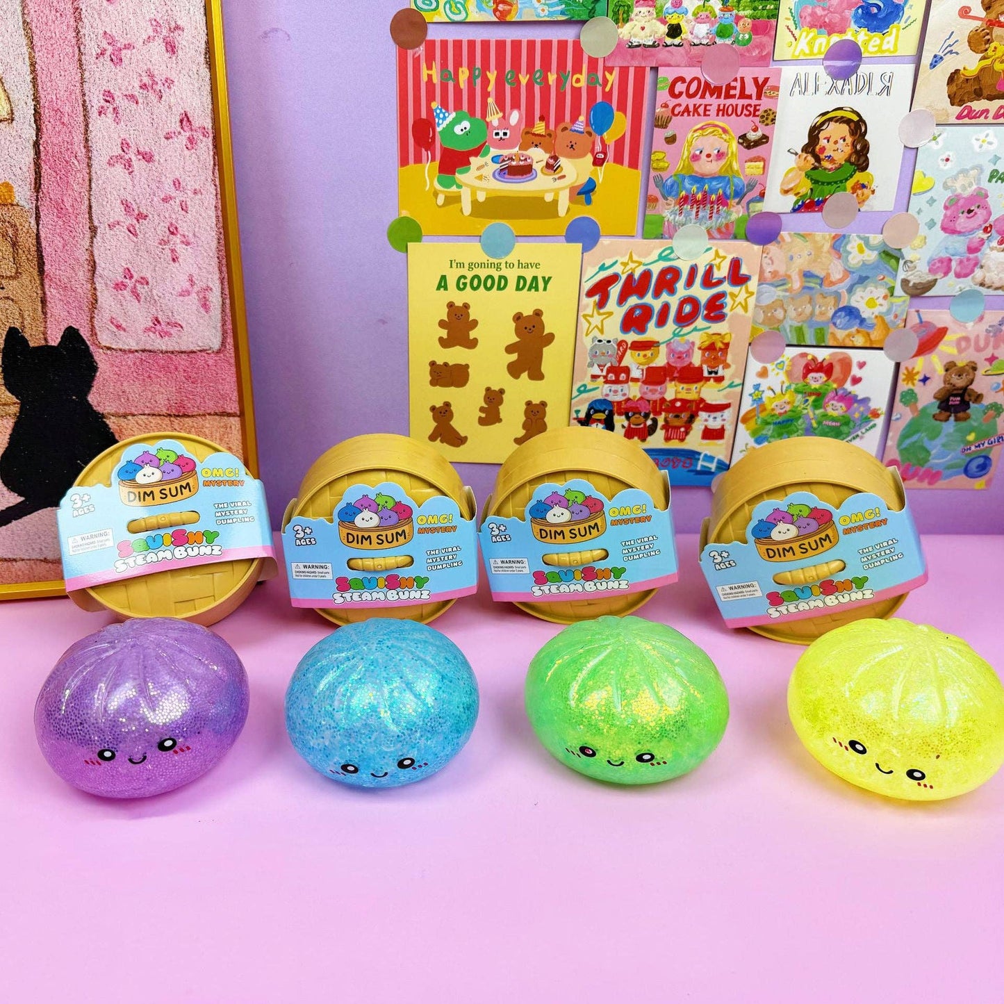 Glitter Bead Dumpling Shape Squishy Stress Relief Toy: Glitter Bead Emoji Dumpling / ONE SIZE