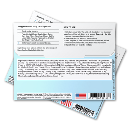 Focus and Clarity Patch - Cognitive & Memory Function: 12-Pack with Display Case