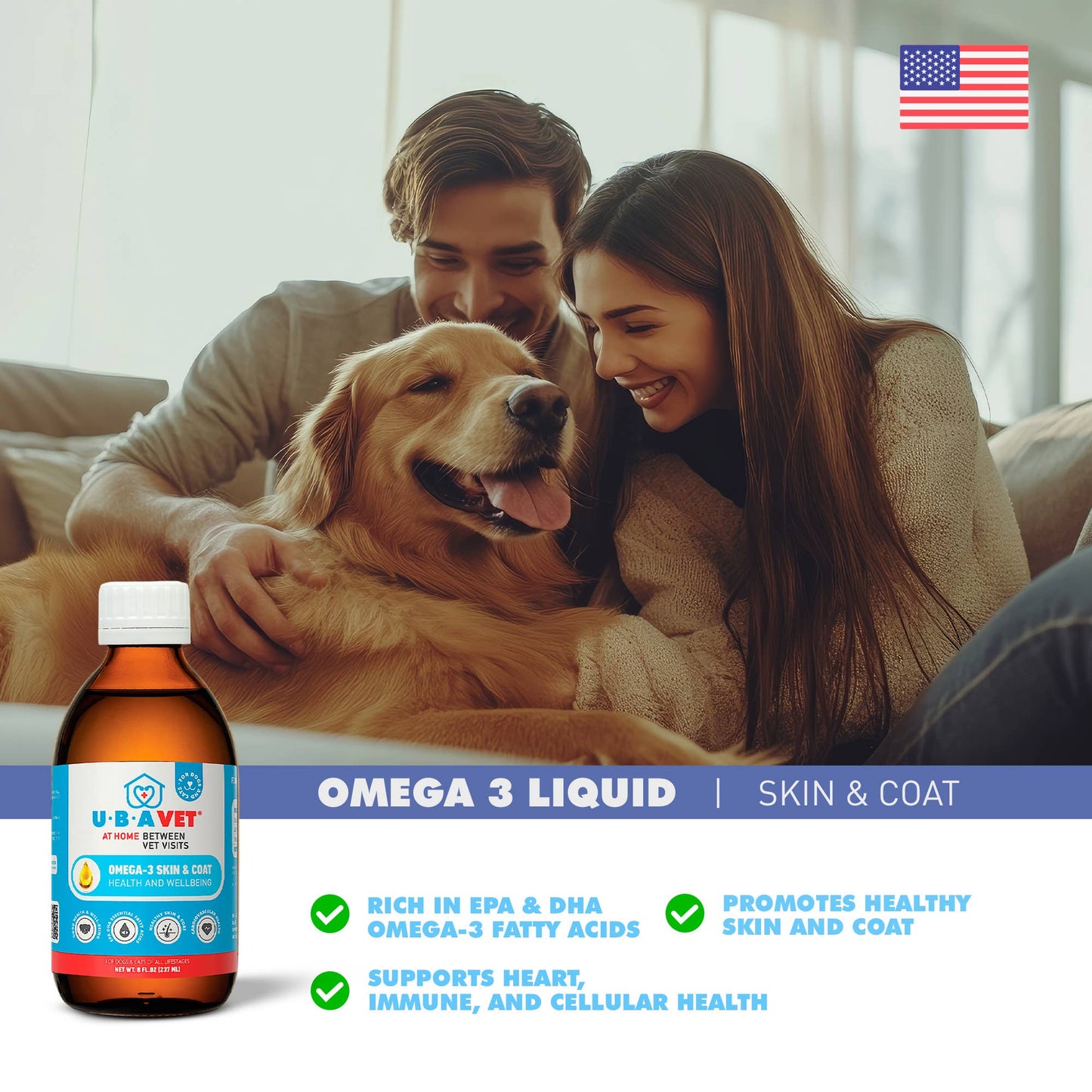 UBAVET Omega-3 Skin & Coat Health & Wellbeing Liquid
