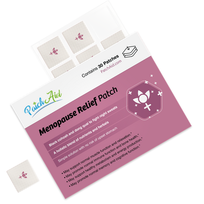 Menopause Relief Patch - Natural Symptom Relief & Support: 12-Pack with Display Case