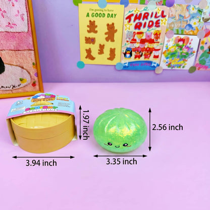 Glitter Bead Dumpling Shape Squishy Stress Relief Toy: Glitter Bead Emoji Dumpling / ONE SIZE
