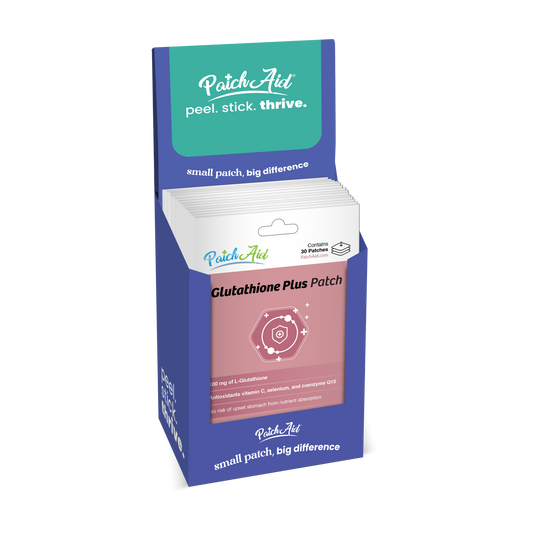 Glutathione Plus Patch - Antioxidant & Detox Support: 12-Pack with Display Case