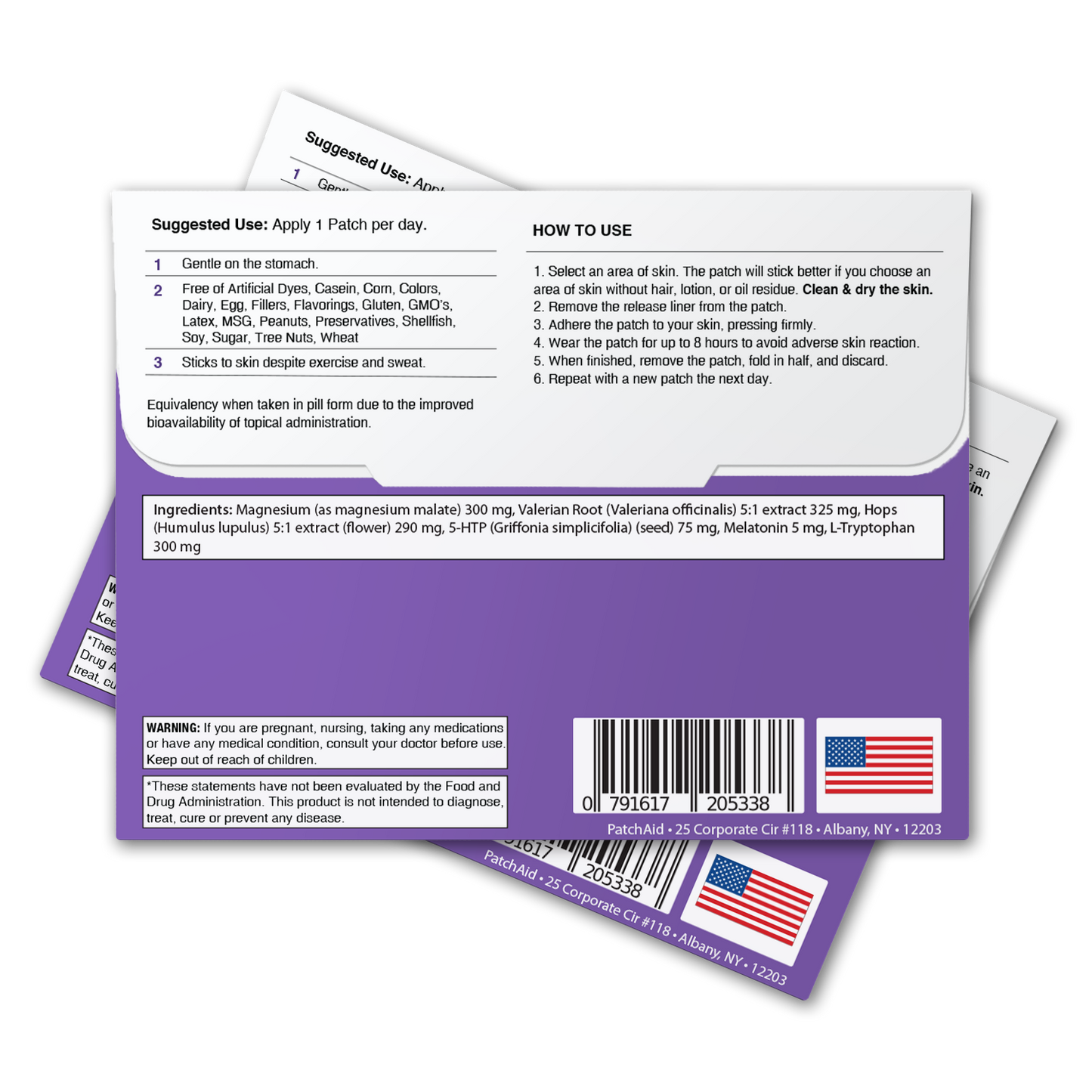 Sleep Aid Topical Vitamin Patch - Natural Sleep Support: 12-Pack with Display Case