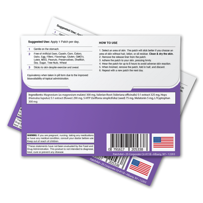 Sleep Aid Topical Vitamin Patch - Natural Sleep Support: 12-Pack with Display Case