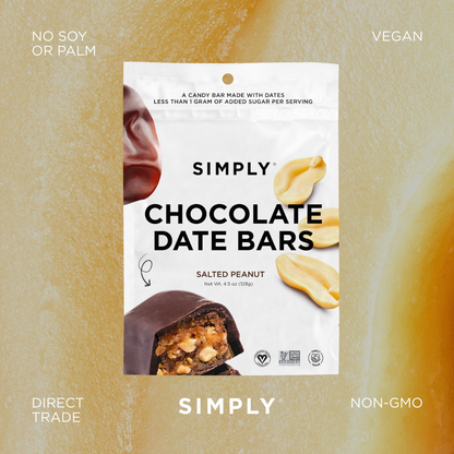 Chocolate Date Bars - Salted Peanut (4.5 oz Bags) | 6 Pack