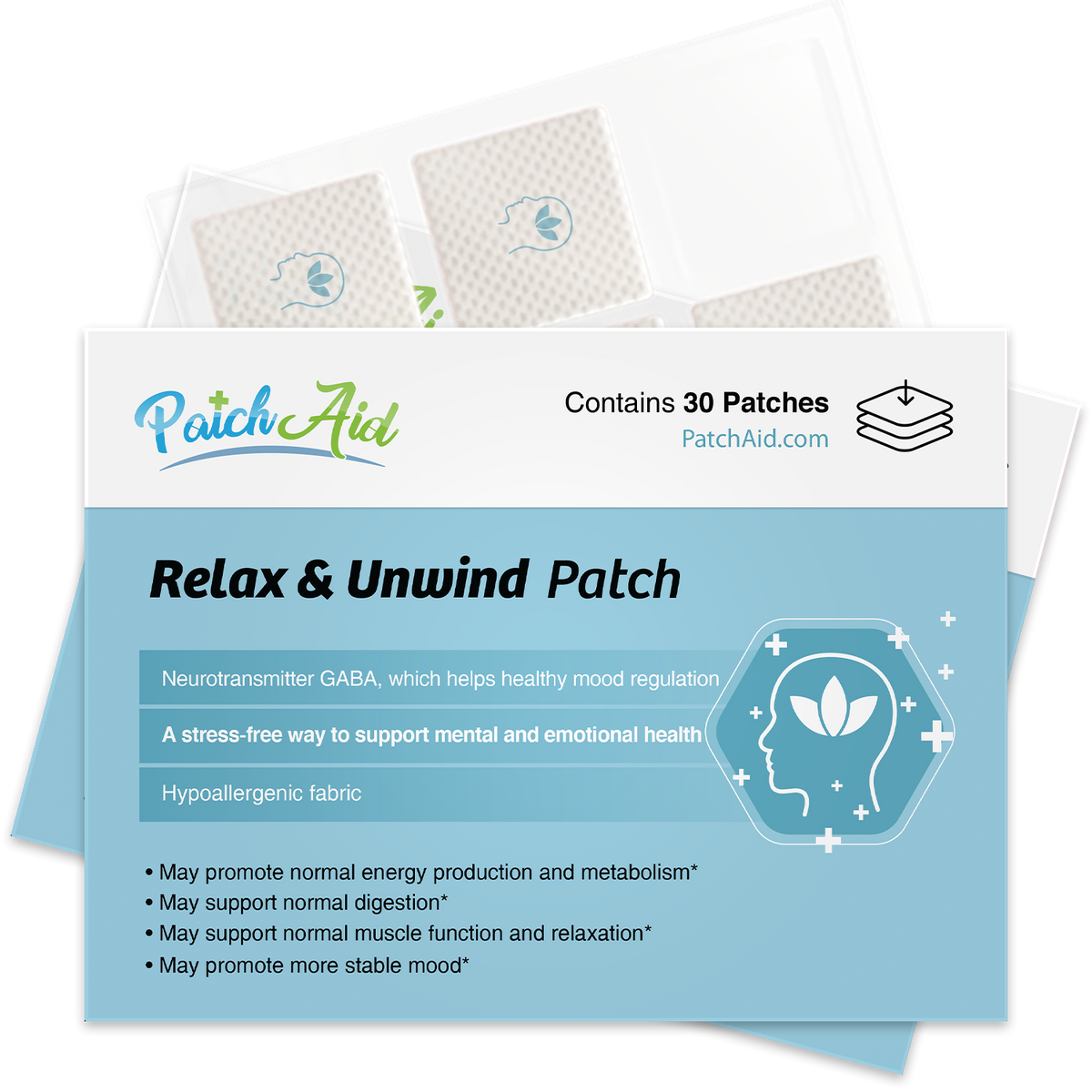 Relax & Unwind Patch - Stress Relief & Relaxation Support: 12-Pack with Display Case